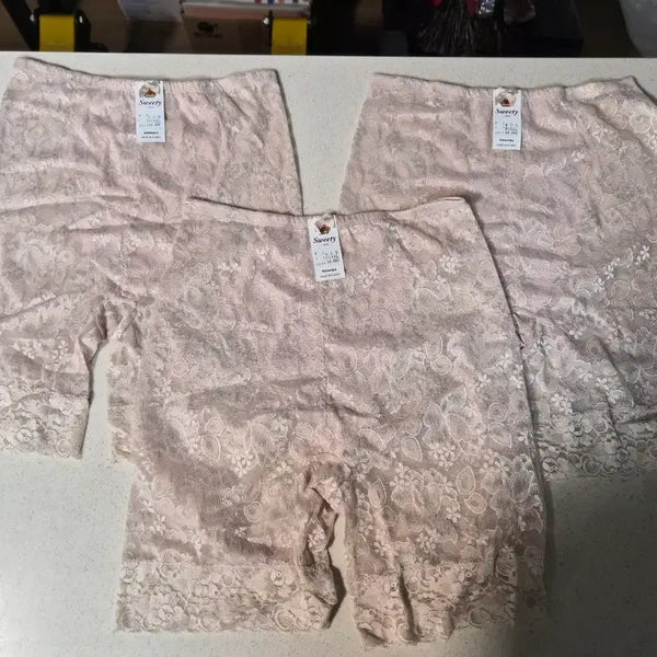[BUNJANG] 10-Piece Bundle Ivory Lace Underpants Shorts / (새상품)아이보리 레이스 속바지 90 2XL 10장