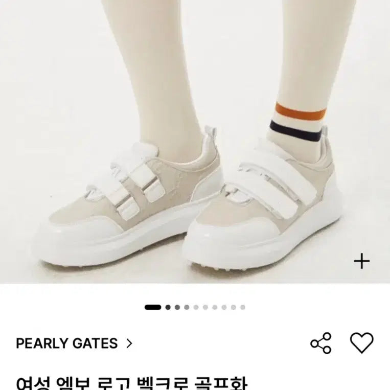 [BUNJANG] Pearly Gates Women's Embossed Logo Velcro Golf Shoes (Beige) / 파리게이츠여성엠보로고벨크로골프화230(230-235)