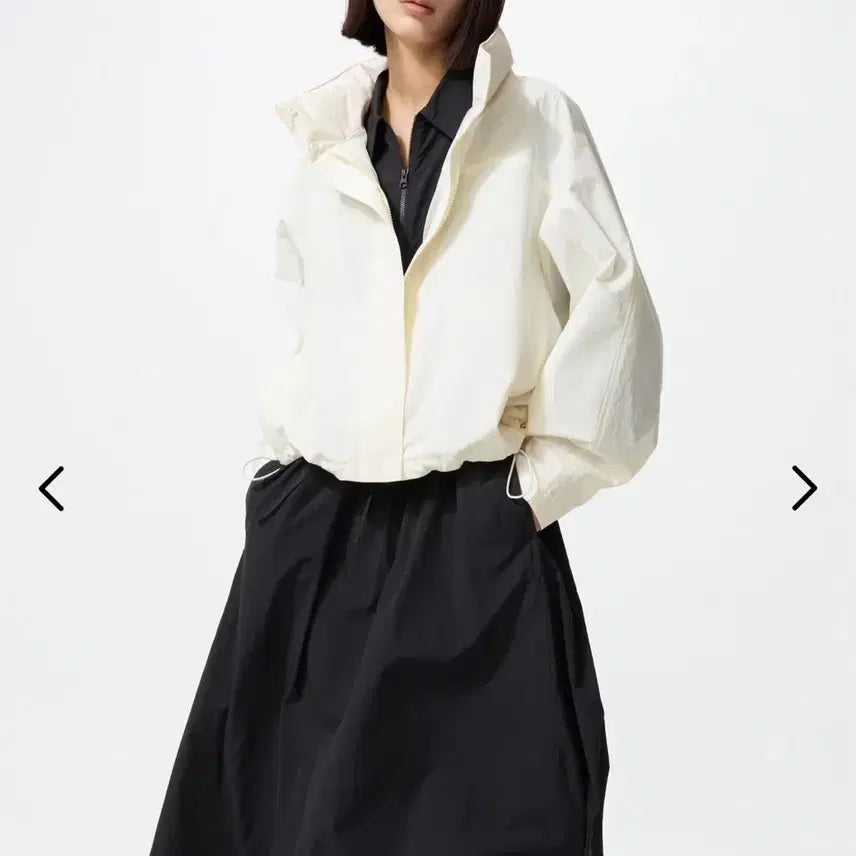 [BUNJANG] Uniqlo Windblock Blouson Jacket Ivory XS / [새상품] 유니클로 윈드블럭 블루종 ( 자라 코스 h&m 한섬 가니