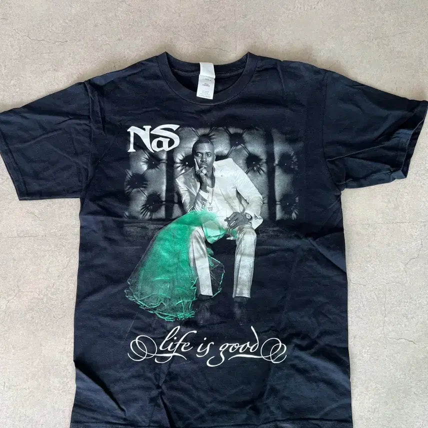 [BUNJANG] Nas Life is Good Official Tour T-Shirt / 힙합 나스 NAS 오피셜 티셔츠