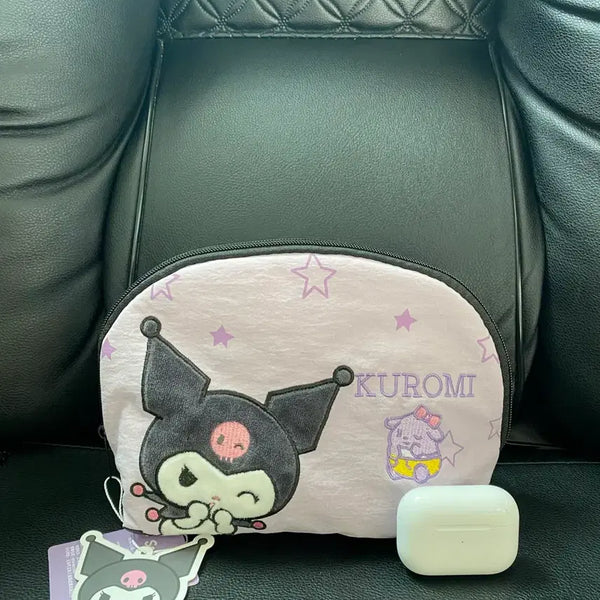 [BUNJANG] Sanrio Kuromi Embroidered Pouch with Star Pattern / 쿠로미 파우치