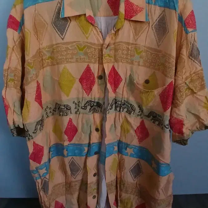 [BUNJANG] TOMTON Patterned Aloha Hawaiian Shirt / TOMTON 패턴 셔츠 알로하 하와이안셔츠