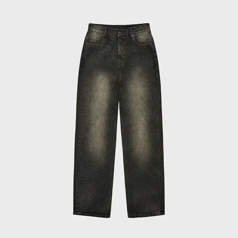[BUNJANG] NOIRER Splash Washed Straight Denim Jeans / 50 NOIRER 노이어 스플래쉬 워시드 스트레이트 데님 청바지