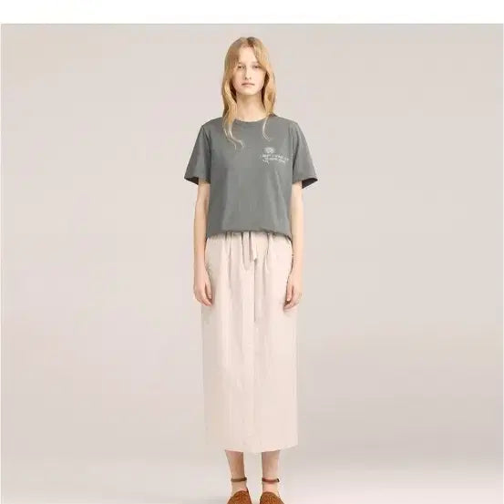 [BUNJANG] Thursday Island H-Line Long Skirt Beige / 써스데이아일랜드 H라인롱스커트