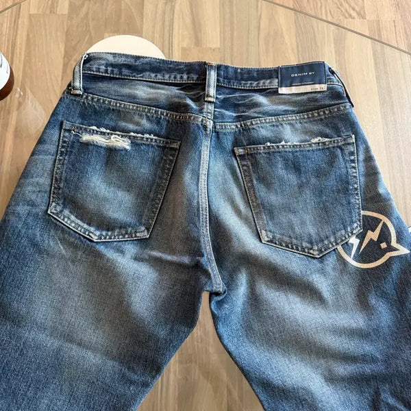 [BUNJANG] DENIM BY VANQUISH FRAGMENT Distressed Denim Shorts (Size 28) / DENIM BY VANQUISH 프라그먼트 데님 반바지