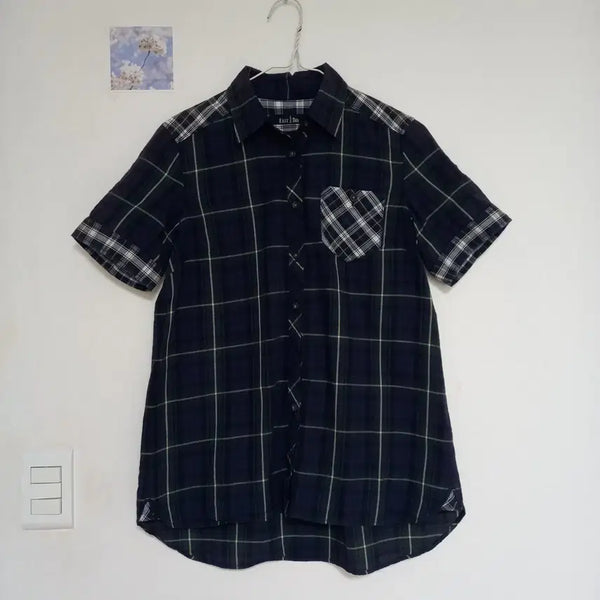 [BUNJANG] Vintage Check Short Sleeve Shirt / 빈티지 체크 반팔 셔츠