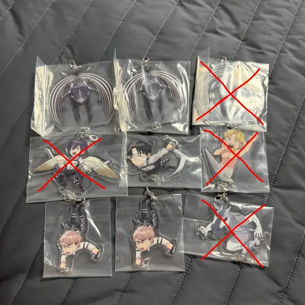 [BUNJANG] Jongmi & Levi Acrylic Keychain Bundle Set / 종미, 리바이 키링