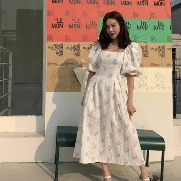 [BUNJANG] Puff Long Dress / 퍼프 롱 원피스