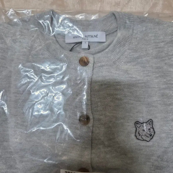 [BUNJANG] Maison Kitsuné Roundneck Cardigan Grey S / 메종키츠네 가디건 그레이