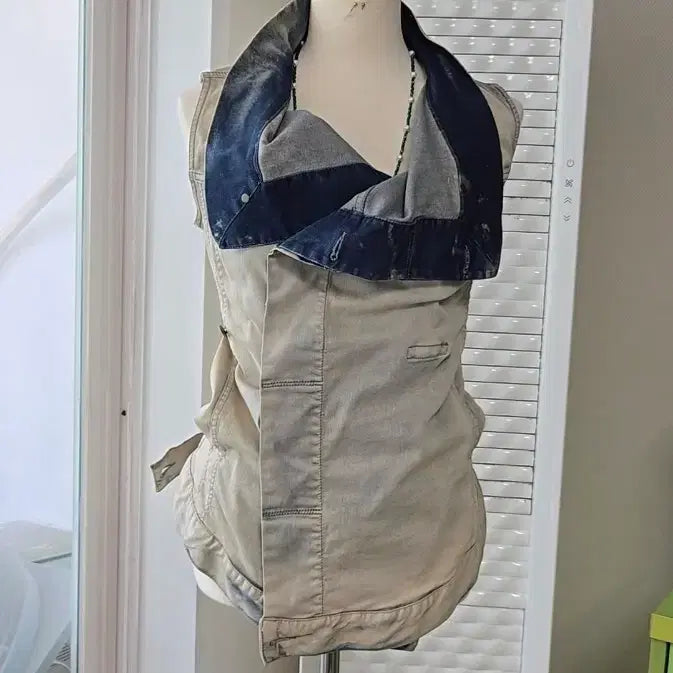 [BUNJANG] Rick Owens Darkshadow Washed Denim Vest / 릭오웬스 다크쉐도우[정품]워싱 데님 베스트