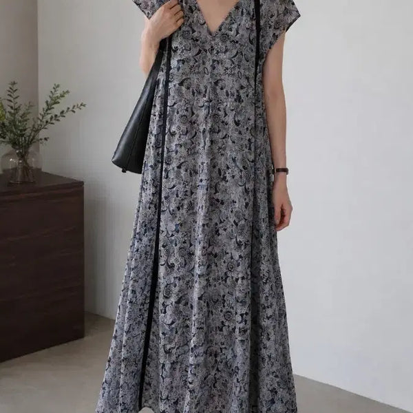 [BUNJANG] BIVAGIE 513 Retro Paisley Flare Long Dress / [9호] BIVAGIE 513 레트로 페이즐리 플레어 롱 원피스