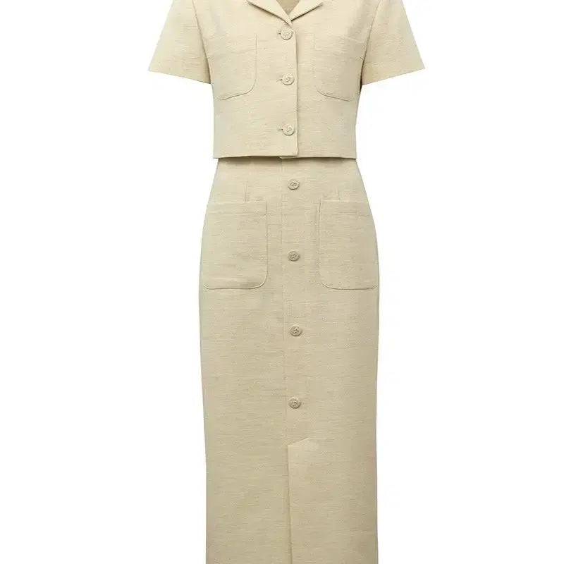 [BUNJANG] Summer Tweed Jacket and Skirt Set / 썸머 트위드 자켓 스커트 셋업 투피스