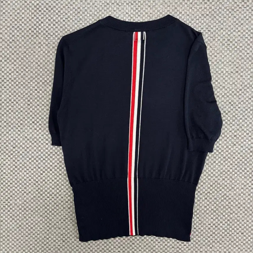 [BUNJANG] Thom Browne Back Tricolor Knit Short Sleeve T-Shirt / [38]톰브라운 백삼선 니트 반팔티
