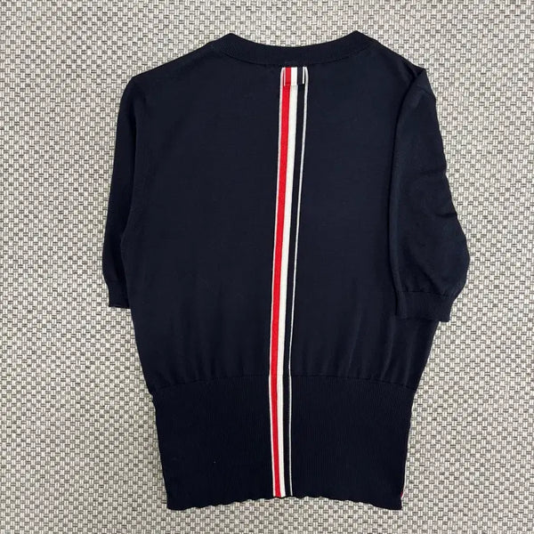 [BUNJANG] Thom Browne Back Tricolor Knit Short Sleeve T-Shirt / [38]톰브라운 백삼선 니트 반팔티
