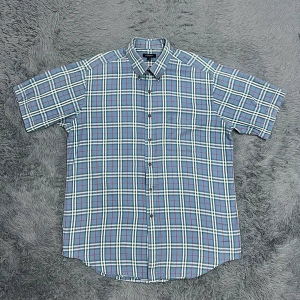 [BUNJANG] Burberry Blue Check Short Sleeve Shirt L / (정품) 버버리 블루 체크 반팔셔츠 L