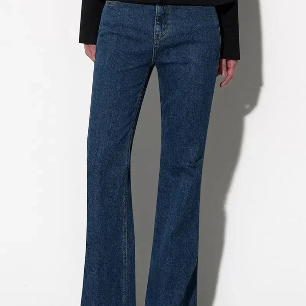 [BUNJANG] MOONT High-Waisted Bootcut Denim Pants - Blue / 문트 하이웨이스트 부츠컷 데님 팬츠 - 블루