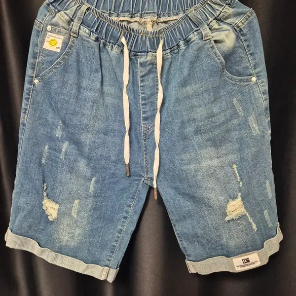 [BUNJANG] Denim Distressed Shorts / 새상품 청바지 반바지 찢청 데미지 반바지