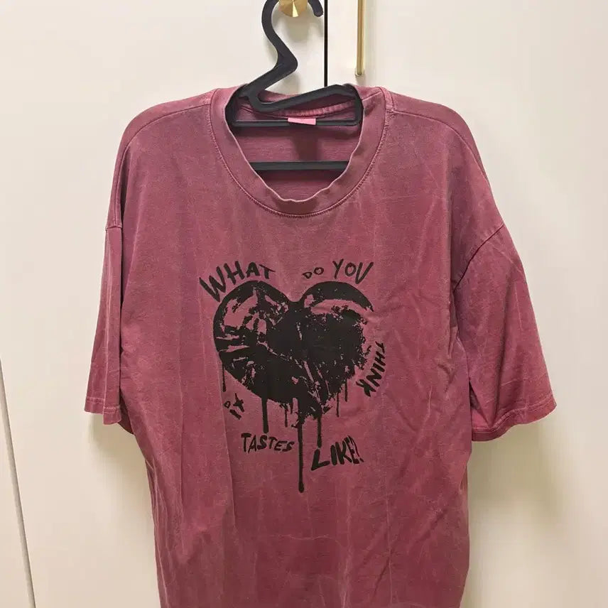 [BUNJANG] Benhit Flowing Heart Pigment Short Sleeve T-Shirt / 벤힛 플로잉 하트 피그먼트 반팔티