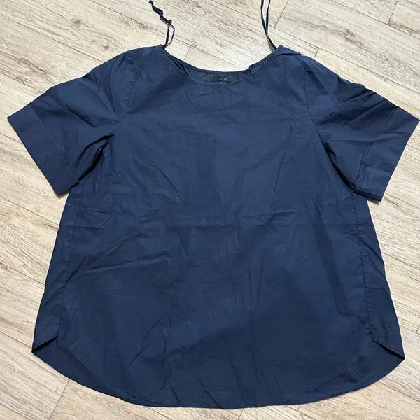 [BUNJANG] COS Navy Sleeveless Shirt Blouse / COS 네이비 반팔 셔츠블라우스