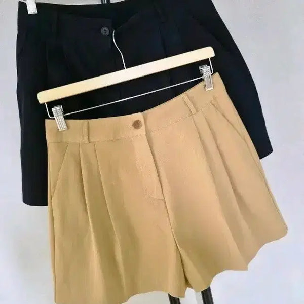 [BUNJANG] Pin Tuck Shorts - Beige/Navy (Size 77) / 77 핀턱반바지 새상품