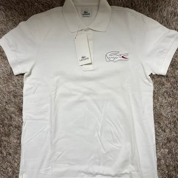 [BUNJANG] Lacoste Big Logo White Polo Shirt (New) / 라코스테 빅로고 화이트 폴로셔츠 새제품