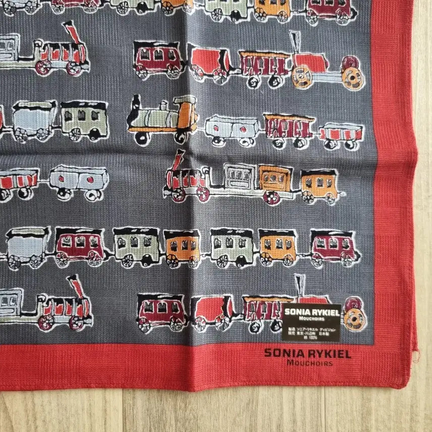 [BUNJANG] Sonia Rykiel Train Pattern Handkerchief / 일본제 소니아 리키엘 기차 패턴 손수건