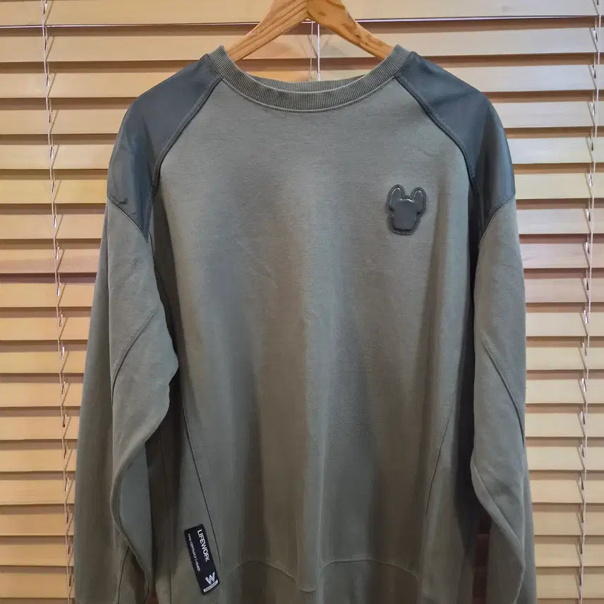[BUNJANG] LifeWork Men's Khaki Sweatshirt M / 라이프워크 남성 카키맨투맨티셔츠 M사이즈