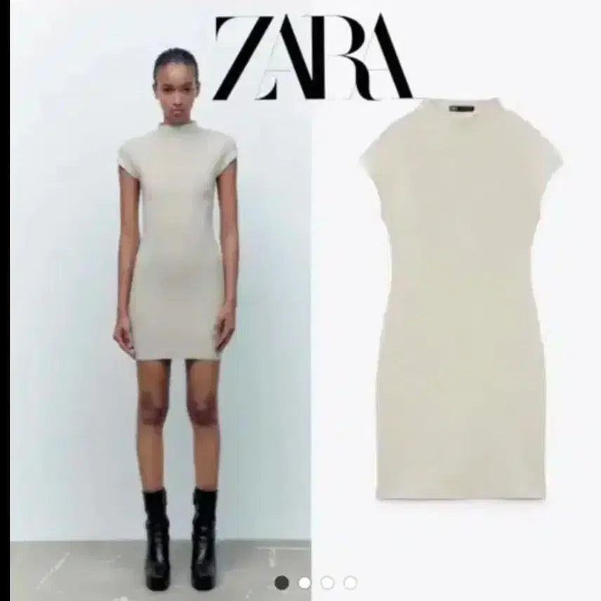 [BUNJANG] Zara Mock Neck Cap Sleeve Knit Dress (Brown, Size S) / 새상품 자라 ZARA 모크넥 캡소매 니트 원피스 s 브라운