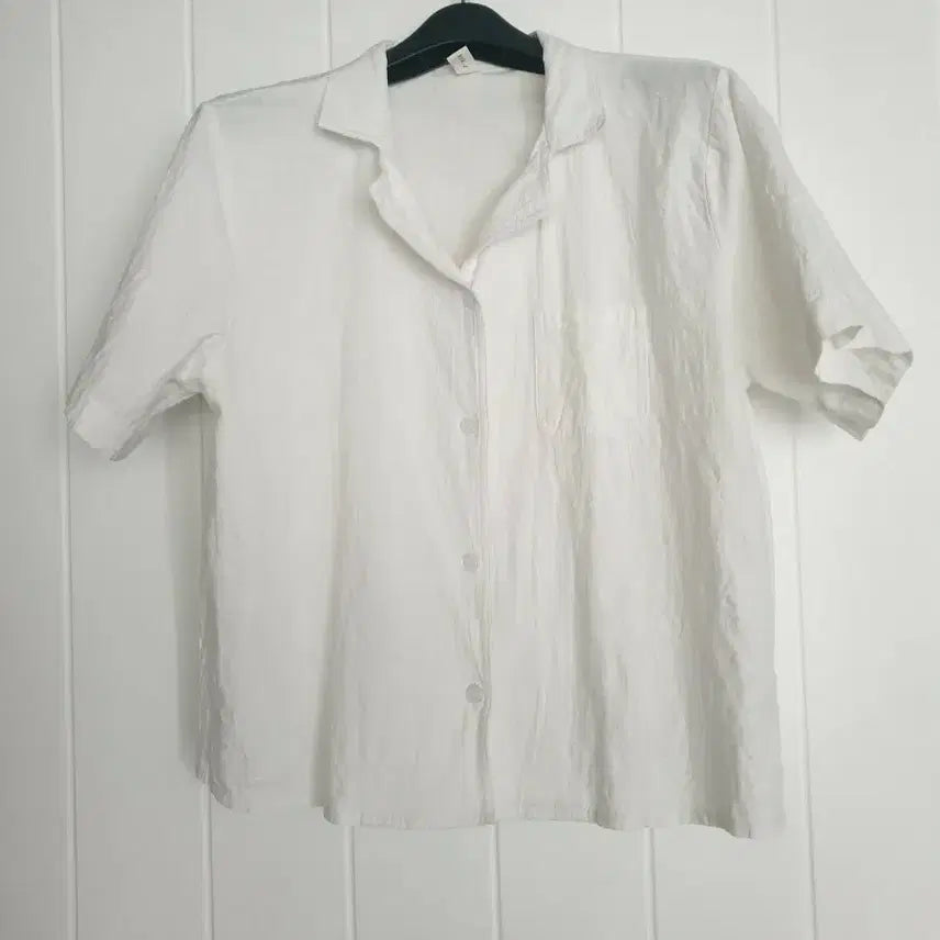 [BUNJANG] White Short-Sleeve Cotton Linen Jacket (New) / (새상품) 화이트 반팔 면린넨 자켓