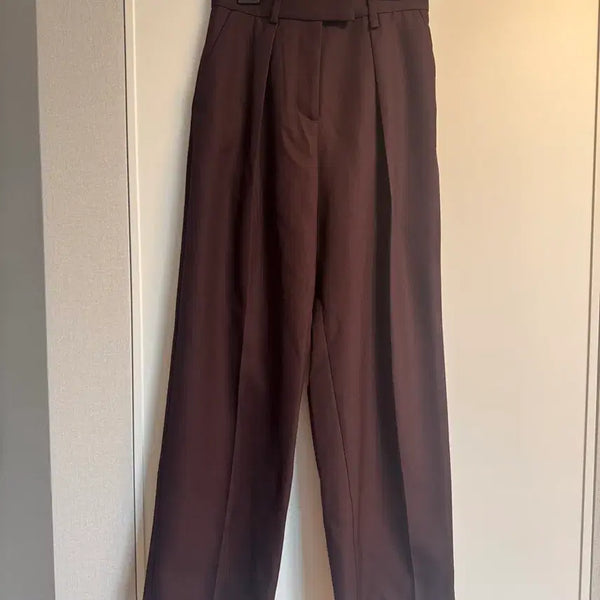 [BUNJANG] Arket High Waisted Tailored Pants Burgundy / arket 아르켓 하이 웨이스트 테일러 팬츠