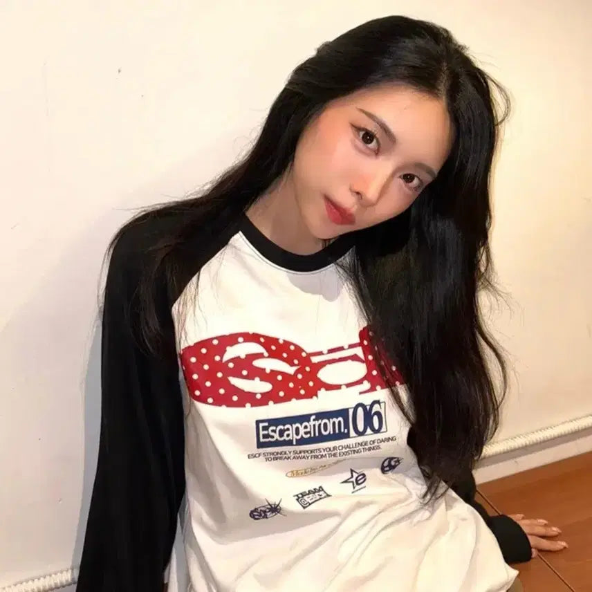 [BUNJANG] ESCF Logo Collage Print Long Sleeve / ESCF 로고 콜라주 프린트 롱슬리브