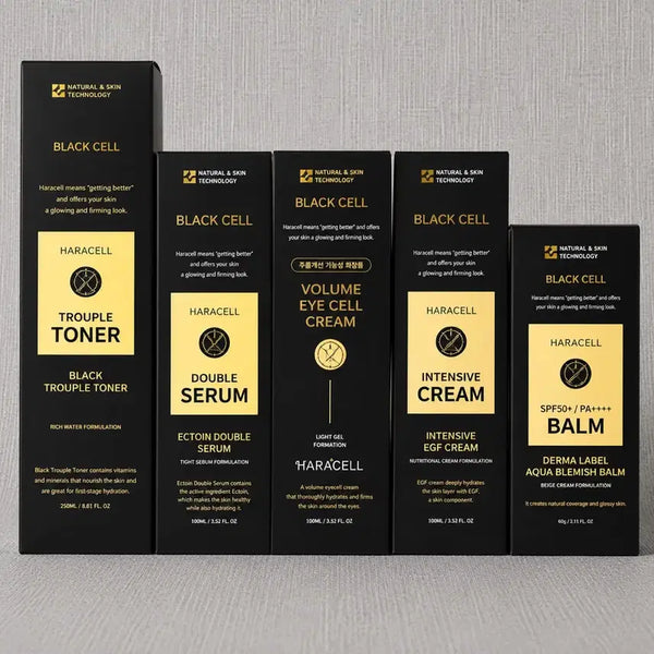 [BUNJANG] Haracell Black Cell Skincare 5-Piece Set (Toner, Serum, Eye Cream, Cream, BB) / 하라셀 블랙셀 토너/세럼/아이크림/크림/BB 5종세트
