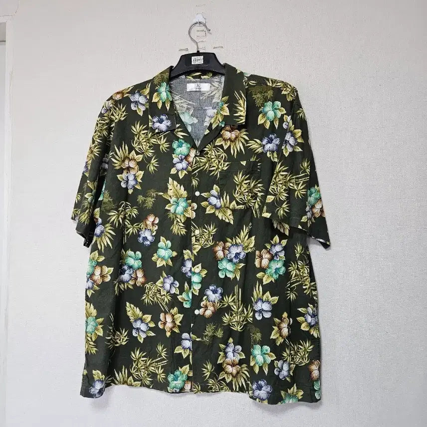 [BUNJANG] OKKANE Hawaiian Shirt Khaki 100% Cotton Size 110 / 하와이안 셔츠 110호