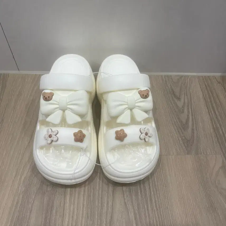 [BUNJANG] Bear, Ribbon, Flower Slippers / 곰돌이 리본 플라워  슬리퍼