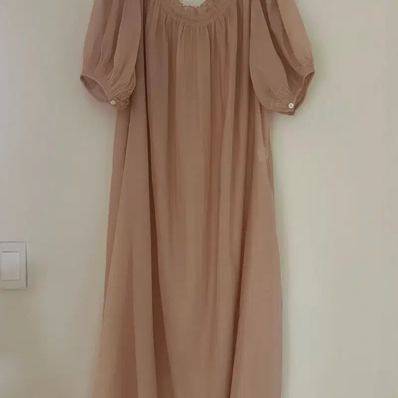 [BUNJANG] Women's Chiffon Puff Sleeve Long Dress / (새상품) 여성 쉬폰 퍼프 소매 롱 원피스