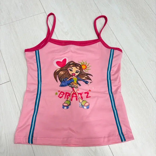 [BUNJANG] Y2K Bratz Crop Tank Top / 갸루 y2k 브랫츠 나시 민소매 티