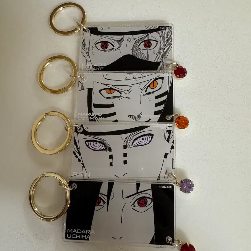 [BUNJANG] Naruto Anime Acrylic Keychain Set - Naruto, Kakashi, Madara, Pain / 나루토 아이키링 the eyes 나루토,카카시,마다라,페인