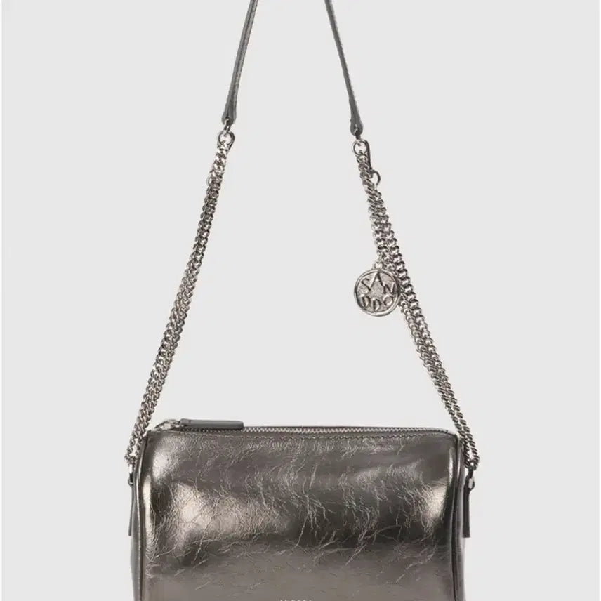 [BUNJANG] 앤오즈 (AND'Z) PD Chain Shoulder Mini Leather Bag Dark Silver / [가격내림]앤오즈 피디 체인 숄더 미니 레더백 다크실버 새상품(택x)