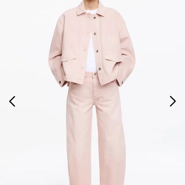 [BUNJANG] Arket Women's Boxy Denim Overshirt Pink S / [아르켓] 여성 박시 데님 오버셔츠 핑크 S사이즈