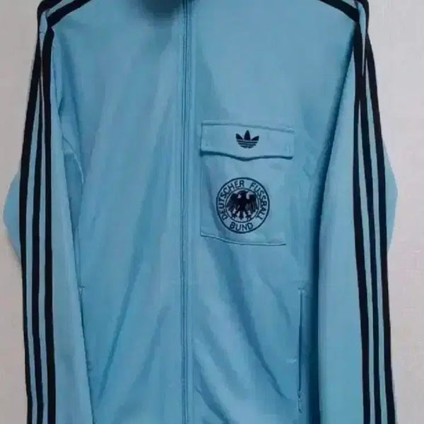 [BUNJANG] Adidas Rare German Sky Black Jersey Full Zip Up XS / 아디다스 대장급 희귀 독일 하늘 검정 저지 져지집업 85/XS
