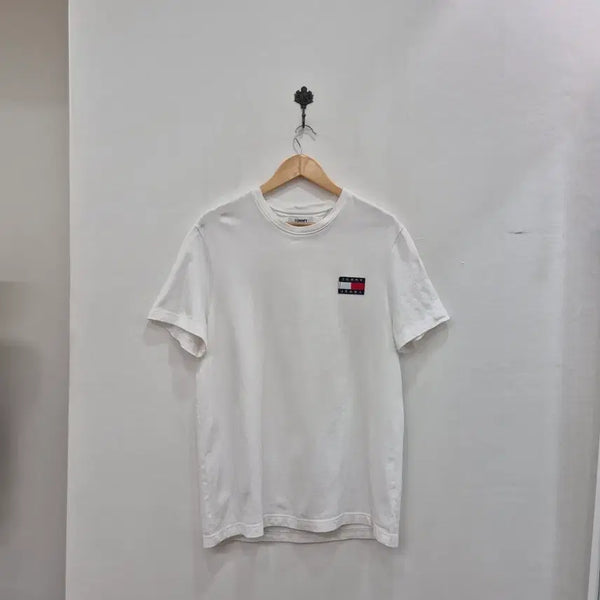 [BUNJANG] Tommy Jeans Logo Short Sleeve T-Shirt White / 타미진스 로고 반팔 티셔츠 화이트