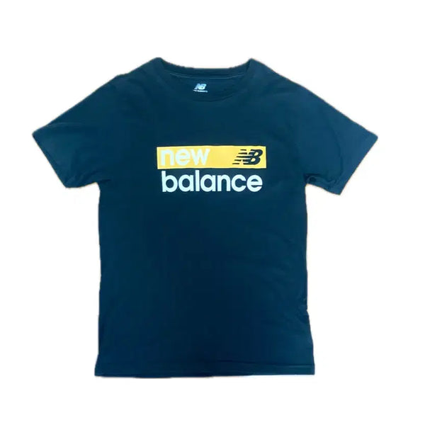 [BUNJANG] New Balance Lettering Black Short Sleeve T-Shirt (Size M) / (M사이즈) 뉴발란스 레터링 블랙 반팔티
