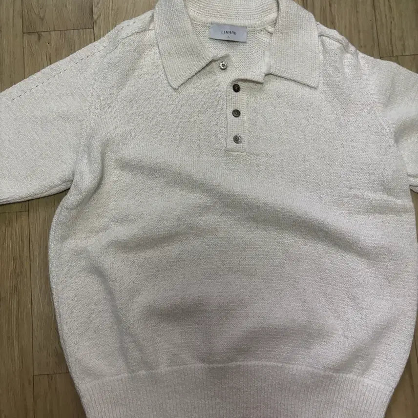 [BUNJANG] Lemond Kara Short Sleeve Knit Ivory Size 2 / 르마드 카라 반팔 니트