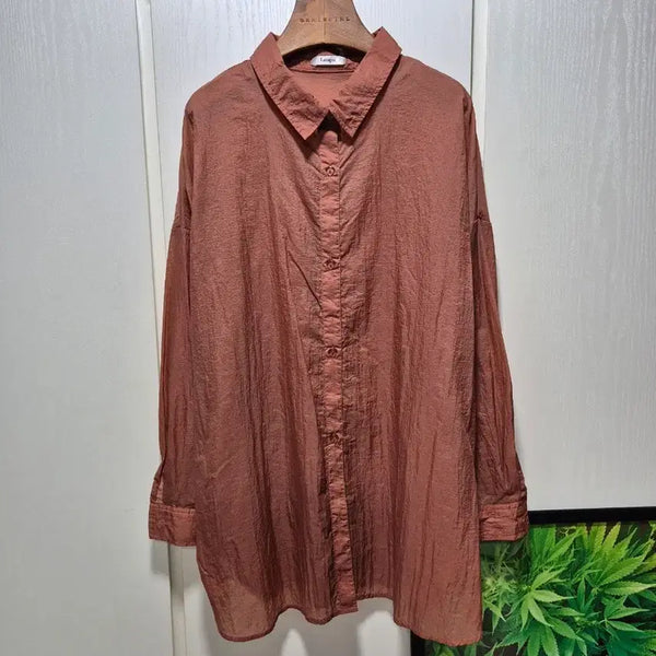 [BUNJANG] Japan Vintage Brick Color Oversized Shirt Blouse / (세일) JPN VTG. 브릭칼라 오버핏 셔츠 블라우스