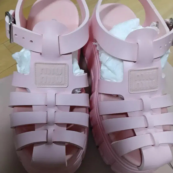 [BUNJANG] Miu Miu Platform Pink Sandals / 미우미우 핑크 샌들