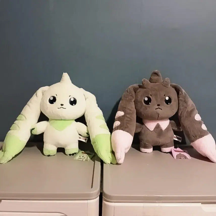 [BUNJANG] Digimon Tamers Terriermon Lopmon Medium Plush Set Bundle / 디지몬 테이머즈 테리어몬 로프몬 중형인형 세트 일괄