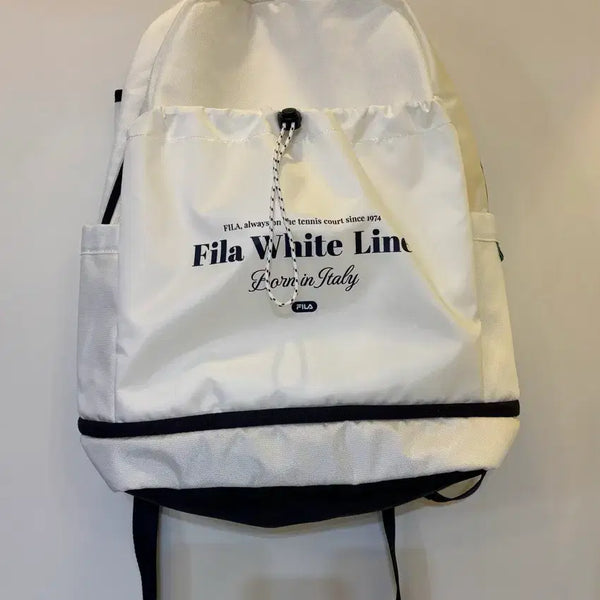 [BUNJANG] Fila White Line Backpack / 휠라 화이트 라인 백팩(가로34 세로44cm)