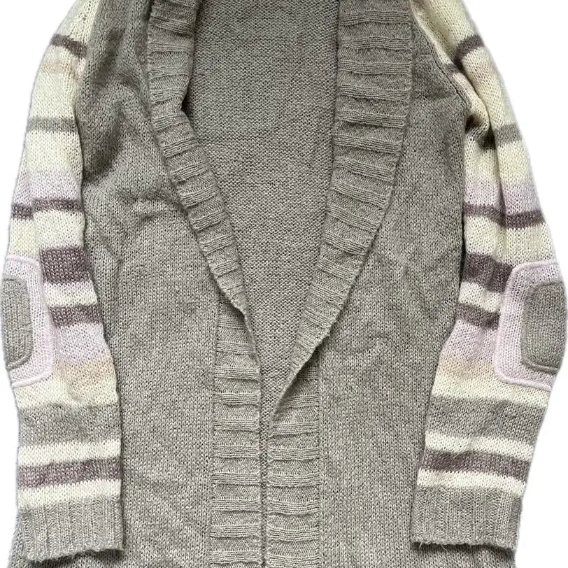 [BUNJANG] Clorinda Stripe Color-Block Wool Cardigan / 이탈리아 브랜드 클로린다 CLORINDA 스트라이프 배색 모 가디건