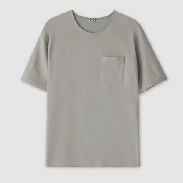 [BUNJANG] COOR Supima Cotton Semi-Oversized U-Neck T-Shirt (Light Grey/S) / 쿠어 수피마 코튼 세미오버핏 U넥 티셔츠 (라이트그레이/S) 인템포무드