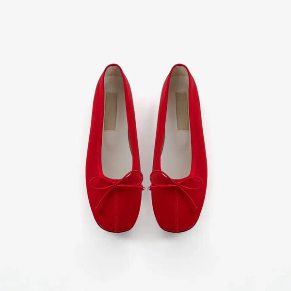 [BUNJANG] Bella Ribbon Flats Red Flats / [250] 벨라리본플랫 레드 플랫슈즈